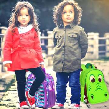 gxtvo Mermaid Backpack for Girls, Toddler Sequin Preschool Bookbag, 12" Cute Cartoon Animal School Bag