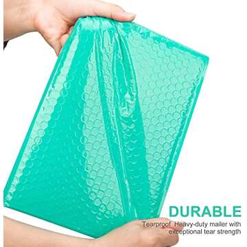 Teal Bubble Mailers 7X10 inch 50 Pack Poly Padded Envelopes Self Seal Adhesive Packaging Bags Cute Colored Bubble Envelopes Mailing Bags Waterproof Shipping Bags for Small Business - PACKAPRO