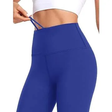 HeyNuts Full Length Leggings for Women with Drawstring, High Waisted Compression Tummy Control Workout Yoga Gym Buttery Soft Pants 28’’ Sapphire Blue XL(14)