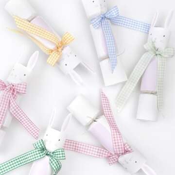 Meri Meri Gingham Bow Bunny Crackers - Perfect for Easter