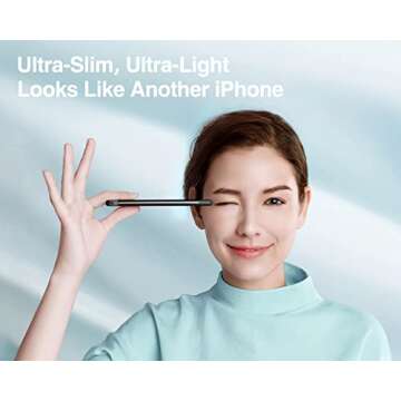 Luxtude Portable Charger iPhone Built in Lightning Cable (MFi Apple Certified), Ultra Slim Portable Phone Charger Thin Battery Pack, 5000mAh Power Bank for iPhone 14/13/12/11/10 etc. (Metal Black)