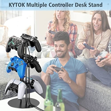 Kytok Gamer Gifts, Headset Stand 4 Tiers with Cable Organizer, Controller Stand Compatible with PS5/Xbox/Nintendo Switch/PS Portal/PS4, Headset Holder & Controller Holder