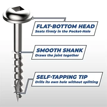 Kreg 1 1/4 Inch Pocket-Hole Screws - Perfect for Woodworking