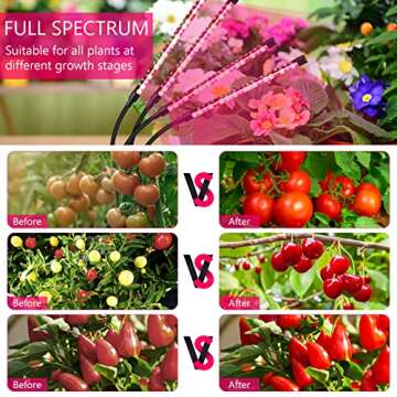 SYEIORAOM Grow Lights Four Head LED Full Spectrum Lamp