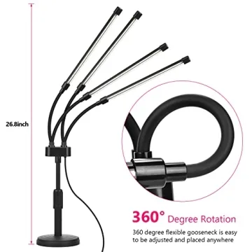 SYEIORAOM Grow Lights Four Head LED Full Spectrum Lamp