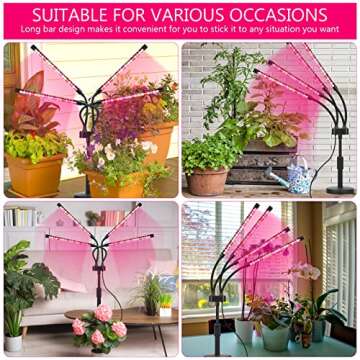 SYEIORAOM Grow Lights Four Head LED Full Spectrum Lamp