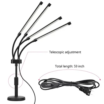 SYEIORAOM Grow Lights Four Head LED Full Spectrum Lamp