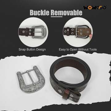WOWOGO Western Belts: Stylish Cowboy Cowgirl Leather Belt