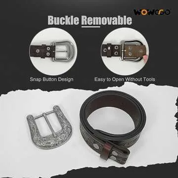 WOWOGO Western Belts: Stylish Cowboy Cowgirl Leather Belt