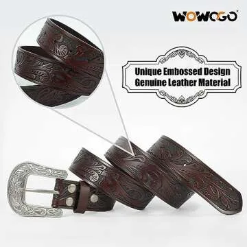 WOWOGO Western Belts: Stylish Cowboy Cowgirl Leather Belt