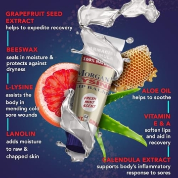 Natural Lysine Lip Balm for Cold Sore Treatment & Prevention