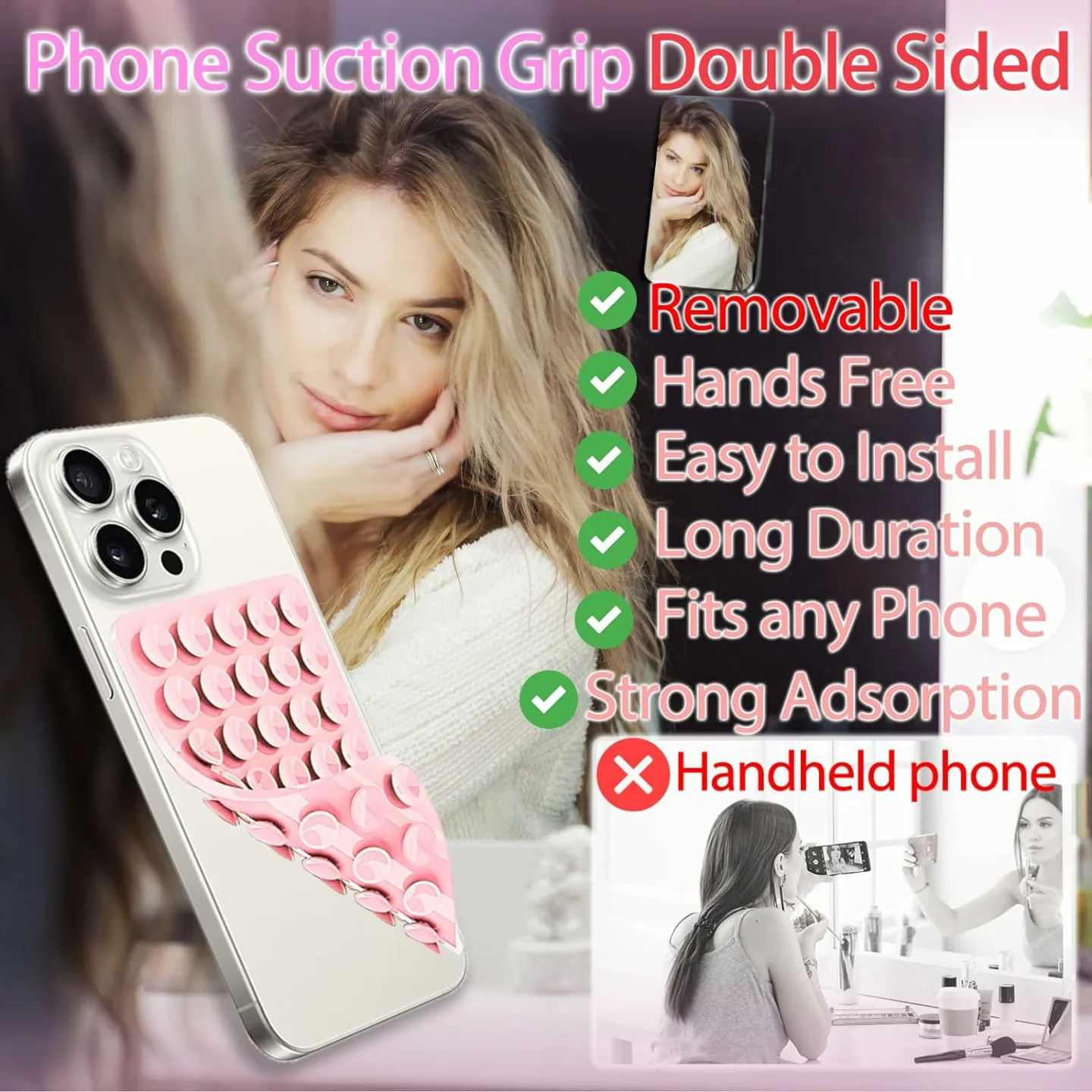 Strong Grip Silicone Phone Case Mount for Hands-Free