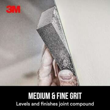 3M Drywall Sanding Sponge, 2-Pack, Fine/Medium Grits, Dual Grit Block, Medium Grit to Remove, Fine Grit to Smooth, Ideal for Sanding and Smoothing of Joint Compounds, 2-5/8 in x 3-3/4 in (19093)