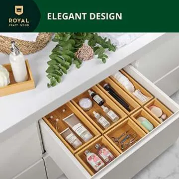 Elegant 8-Piece Bamboo Organizer Set for Every Space