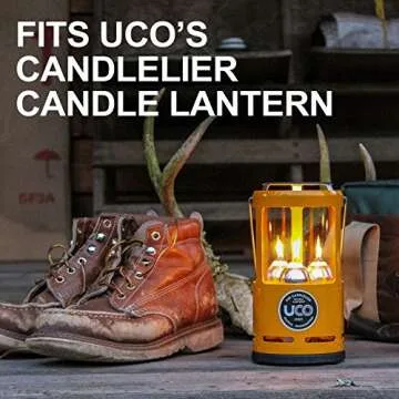 Official UCO 12-Hour White Candles for UCO Candle Lanterns, Clean Burning, Lead-Free, Non-Scented, 3.5-inch, 20-Pack