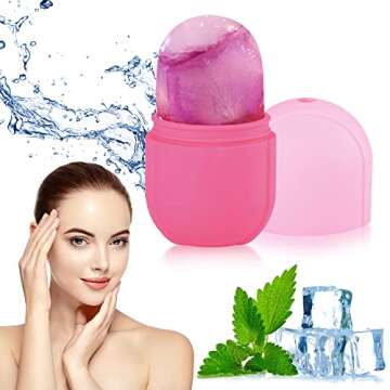 Aethland Ice Roller for Face and Eye, Silicone Mold Face,Facial Skin Care Tool Eye Puffiness Relief ...