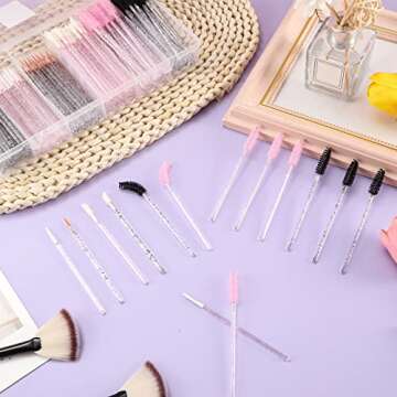 270 PCS Crystal Disposable Makeup Applicators Kit