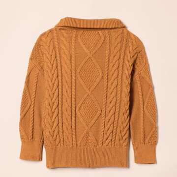 Boys' Cozy Cable-Knit Quarter-Zip Sweater for All Occasions