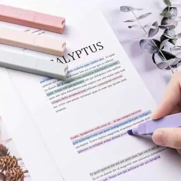 konket 6pcs Pastel Highlighters Aesthetic Cute Highlighters Double Head Highlighters Assorted Colors Soft Chisel Tip Marker for Diary Plan Notes School Supplies