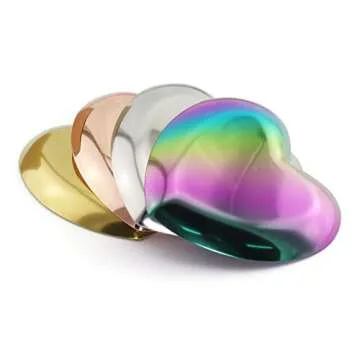 JCBIZ 1 Piece Rose Gold Luxurious Metal Storage Tray Heart Shaped Jewelry Display Tray Home Decoration Serving Plate Craft For Table Organizer