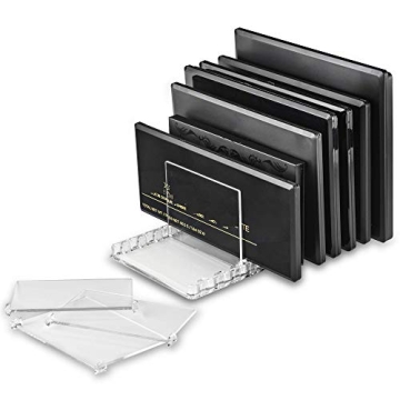 byAlegory Acrylic Makeup Eyeshadow Palette Organizer W/ Removable Dividers | 10 Space Vanity Desk Storage Fits All Palette Sizes - Clear