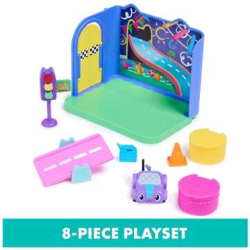 Gabby's Dollhouse, Carlita Purr-ific Play Room with Carlita Toy Car, Accessories, Furniture and Dollhouse Deliveries, Kids Toys for Ages 3 and up