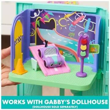 Gabby's Dollhouse, Carlita Purr-ific Play Room with Carlita Toy Car, Accessories, Furniture and Dollhouse Deliveries, Kids Toys for Ages 3 and up