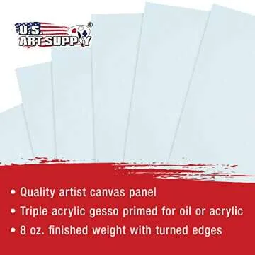 Professional Acid Free Canvas Panels - 12 Pack