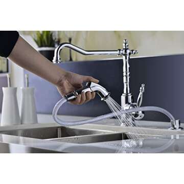 ANZZI Locke Solid Brass Kitchen Faucet with Pull Out Sprayer