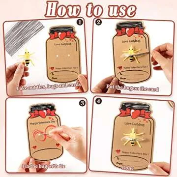 Valentines Day Cards for Kids - 36 Pack Love Bug Valentine Day Gifts for Kids & 12 Different Toy Bugs - Kids Valentines Day Cards Greeting Cards for Kids Classroom School Gifts Exchange Party Favors