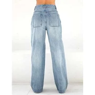 EMMIOL Baggy Boyfriend Jeans Dark Wash Vintage Pants Women's Y2K Street Fashion Wide Leg Denim Pants