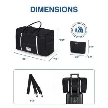 BAGSMART Travel Duffle Bag for Women | Multi Pockets Design