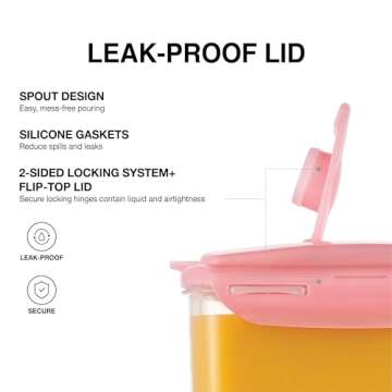 LocknLock Aqua Fridge Door Water Jug with Handle BPA Free Plastic Pitcher with Flip Top Lid Perfect ...