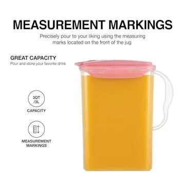 LocknLock Aqua Fridge Door Water Jug BPA Free 3 Quarts