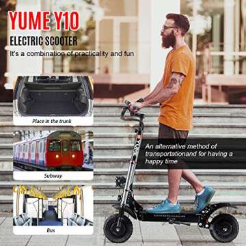YUME Y10 Electric Scooter - Fast, Foldable, and Fun