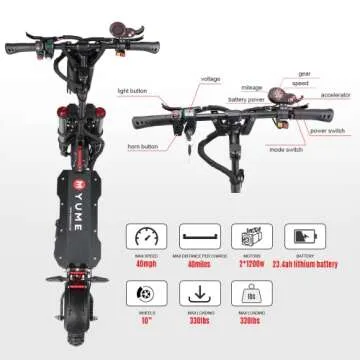 YUME Y10 Electric Scooter - Fast, Foldable, and Fun