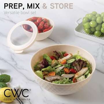 COOK WITH COLOR 12 Piece Mixing Bowls with Lids Set