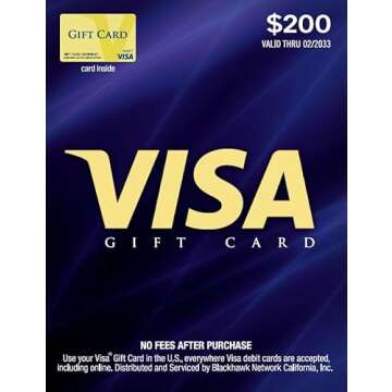Visa $200 Gift Card (plus $6.95 Purchase Fee)