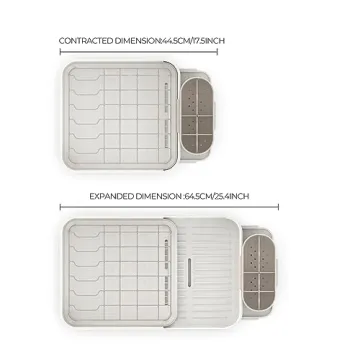 Zuutii Expandable Dish Drying Rack with Drainboard and Utensil Holder