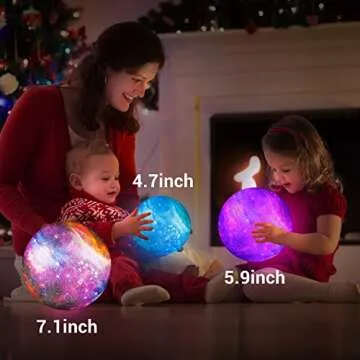 OxyLED Moon Lamp, 16 Colors 7.1 Inch 3D Print Star Moon Light with Stand Remote Touch Tap Control, USB Rechargeable Dimmable LED Night Lights for Kids Adults Friends Family Birthday Christmas Gifts