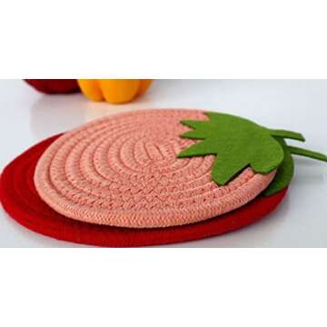 ChezMax 2 pcs Coasters for Drinks with Holder, Absorbent Woven Coffee Table Coaster Set, Braided Heat-Resistant Round Home Decor, Tabletop Protection for Kitchen Living Room Bar, Housewarming Gift