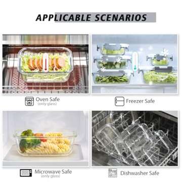 AILTEC 12 Pack Glass Food Storage Containers Set