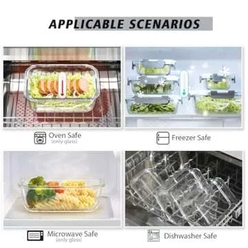 AILTEC 12 Pack Glass Food Storage Containers Set