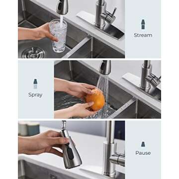 FORIOUS Kitchen Faucet with Pull Down Sprayer for Any Sink