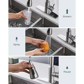 FORIOUS Kitchen Faucet with Pull Down Sprayer for Any Sink