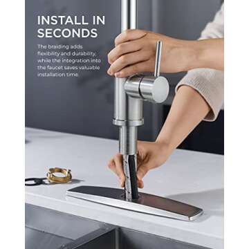 FORIOUS Kitchen Faucet with Pull Down Sprayer for Any Sink