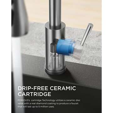 FORIOUS Kitchen Faucet with Pull Down Sprayer for Any Sink