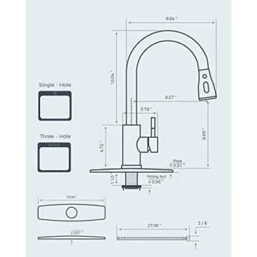 FORIOUS Kitchen Faucet with Pull Down Sprayer for Any Sink