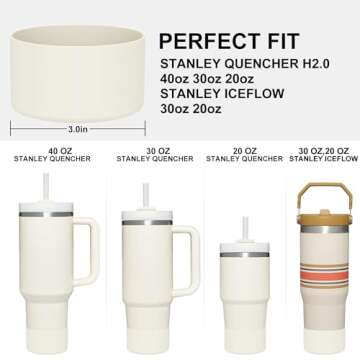 Affute Protective Silicone Boot for Stanley Quencher H2.0 40 30 20 oz & IceFlow Flip 30 20 oz, BPA F...