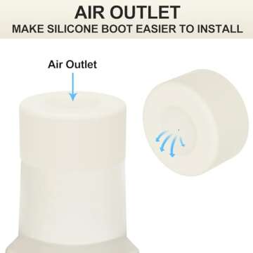 Affute Protective Silicone Boot for Stanley Quencher H2.0 40 30 20 oz & IceFlow Flip 30 20 oz, BPA Free Anti-Noise Anti-Scratch, Stanley Cup Protector Sleeve Cover Boot (Cream)